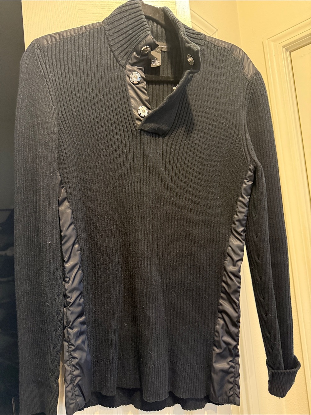 INC International Concepts Black Ribbed Knit Sweater